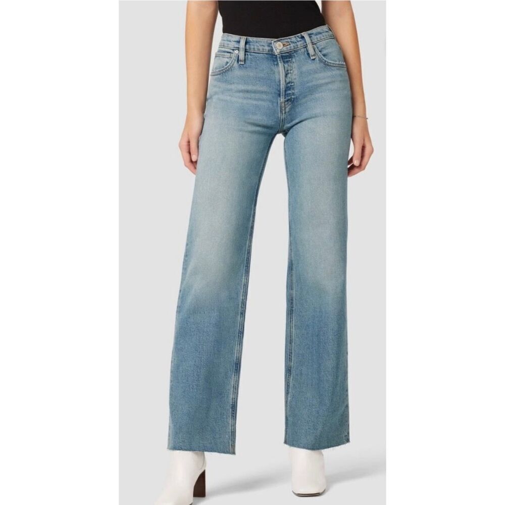 Hudson Jeans - Rosie Wide Leg Celestial - Button Fly Raw Edge Hem